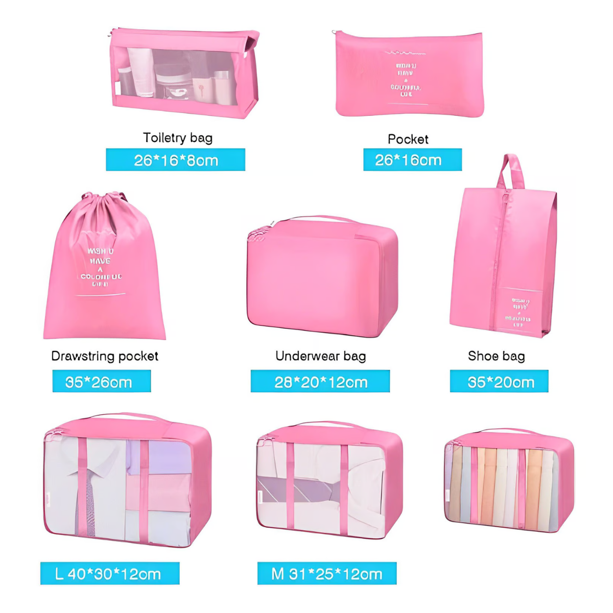 Miniatura 7 de bolsas de viaje x 8 piezas extrafuerte